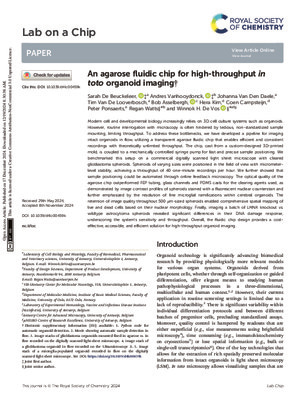 An agarose fluidic chip for high-throughput in toto organoid imaging