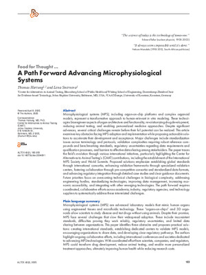 A Path Forward Advancing Microphysiological Systems