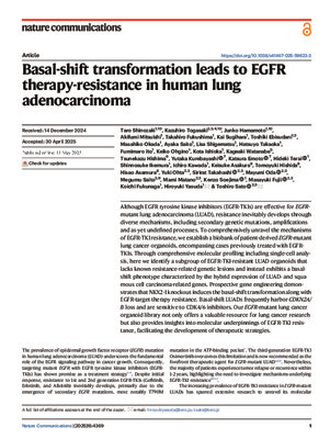 Basal-shift transformation leads to EGFR therapy-resistance in human lung adenocarcinoma