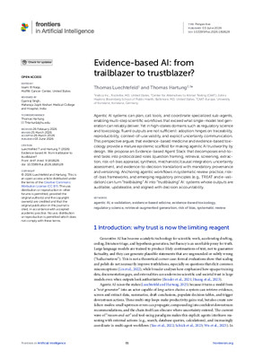 NEW Article: Evidence-based AI: from trailblazer to trustblazer?