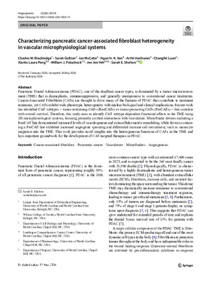 Characterizing pancreatic cancer-associated fibroblast heterogeneity in vascular microphysiological systems
