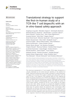Did you miss this? 'Translational strategy to support the first-in-human study of a TCR-like T cell bispecific with an in vitro-based safety approach'