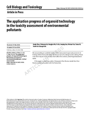 The application progress of organoid technology in the toxicity assessment of environmental pollutants
