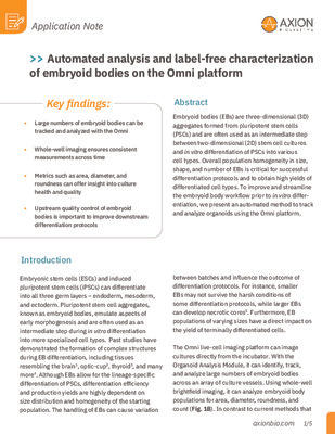 AppNote_Automated analysis and label-free characterization of embryoid bodies