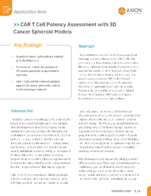 AppNote_CAR T in 3D Cancer Spheroids