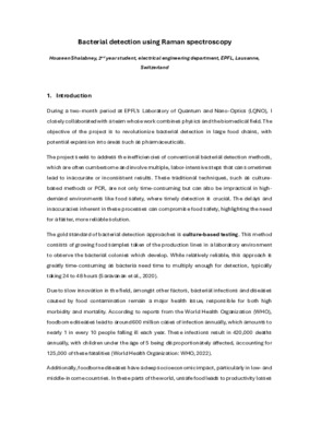 Bacterial Detection Using Raman Spectroscopy - Report 