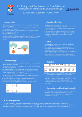 Research Poster - Exploring the Effectiveness of Graph Neural Networks in Predicting Candidate Drugs
