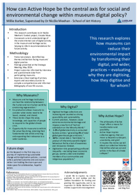 Research Poster - How can Active Hope be the central axis for social and environmental change within museum digital policy?