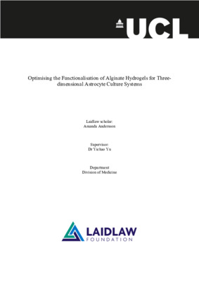 Optimising the Functionalisation of Alginate Hydrogels for Three-dimensional Astrocyte Culture Systems - Report