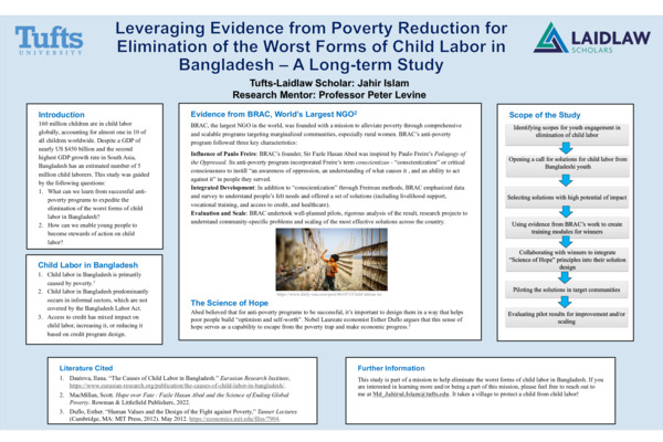 Leveraging Evidence from Poverty Reduction for Elimination of the Worst Forms of Child Labor in Bangladesh – A Long-term Study