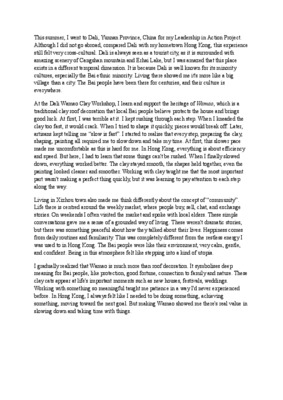 Lia Reflection on International Experience