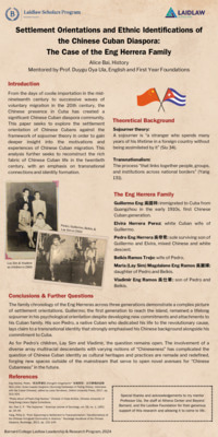 Settlement Orientations and Ethnic Identifications of the Chinese Cuban Diaspora: The Case of the Eng Herrera Family