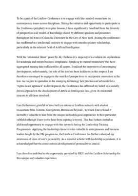 Laidlaw Conference Reflection