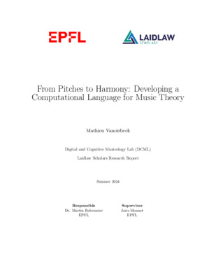From Pitches to Harmony:  Developing a Computational Language for Music Theory [Report]