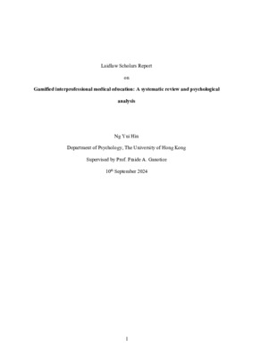 Gamified interprofessional medical education: A systematic review and psychological analysis