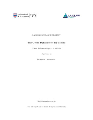 Report: The Ocean Dynamics of Icy Moons