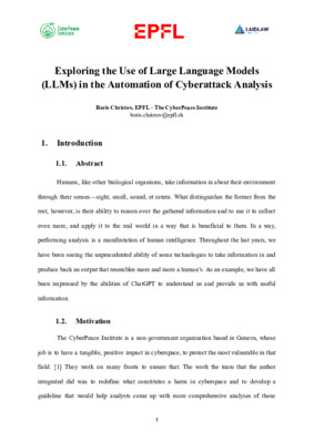 "Exploring the Uses of LLMs in Analysis Automation"--Research Report