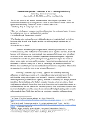 Generative AI art as knowledge controversy