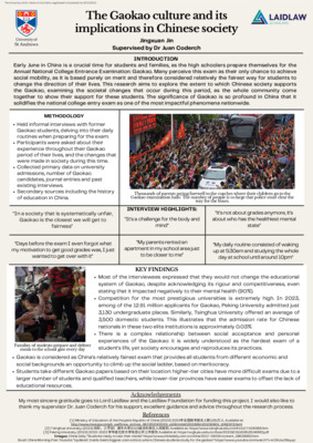 Research Poster - The Gaokao culture and its implications in Chinese society