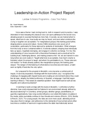 Leadership-in-Action Project Report