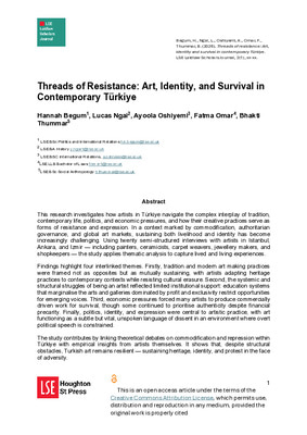 Research project- Threads of Resistance: Art, Identity, and Survival in Contemporary Türkiye