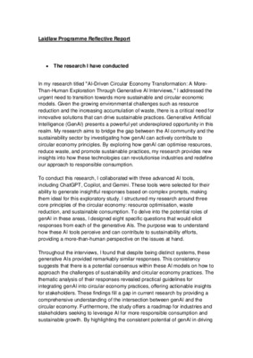 AI-Driven Circular Economy Transformation: A More-Than-Human Exploration Through Generative AI Interviews- Research Findings and Reflective Report