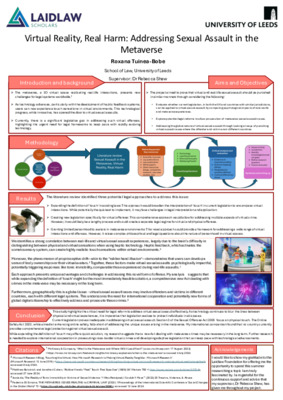 Research Poster - Virtual Reality, Real Harm: Addressing Sexual Assault in the Metaverse