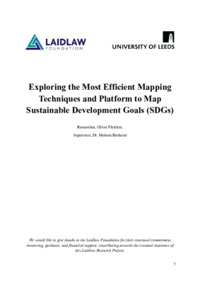 Exploring the Most Efficient Mapping Techniques and Platform to Map Sustainable Development Goals (SDGs) Research Project Completion