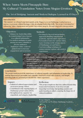 🪷📿⛰️LiA Poster :When Asura Meets Pineapple Bun: My Cultural Translation Notes from Mogao Grottoes——The Art of Bridging Ancient and Modern Dialogue Learned in 45 Days