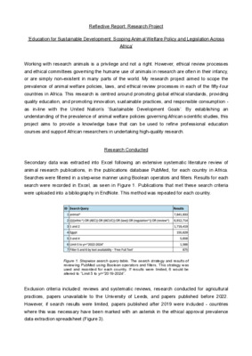 Education for Sustainable Development: Scoping Animal Welfare Legislation & Policy Across Africa - Reflective Report
