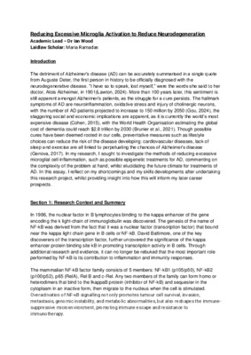 Research Project: Exploring Alzheimer's and Neurodegeneration