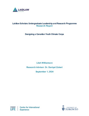 Research Report - Designing a Canadian Youth Climate Corps