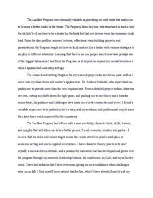 My Laidlaw Scholarship Reflection