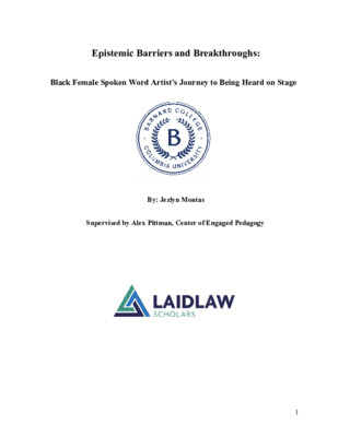 Epistemic Barriers and Breakthroughs: Black Female SpokenWord Artist’s Journey to Being Heard on Stage