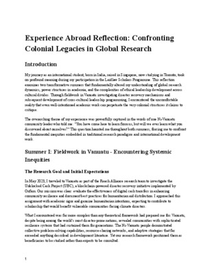 Experience Abroad Reflection