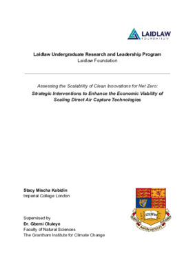 Research Report: Strategic Interventions to Enhance Economic Viability of Scaling Direct Air Capture Technologies