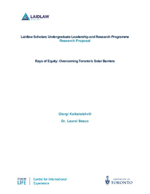 Rays of Equity - Overcoming Toronto's Solar Barriers