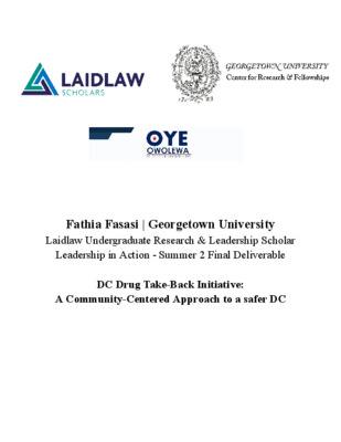LiA Final Showcase: DC Drug Take-Back Initiative:  A Community-Centered Approach to a safer DC