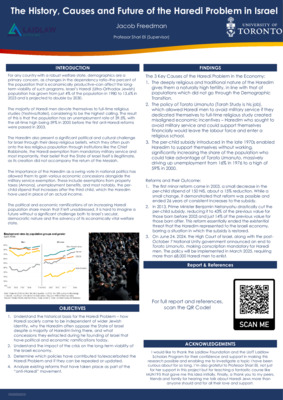 Final Report Poster – The History, Causes and Future of the Haredi Problem in Israel