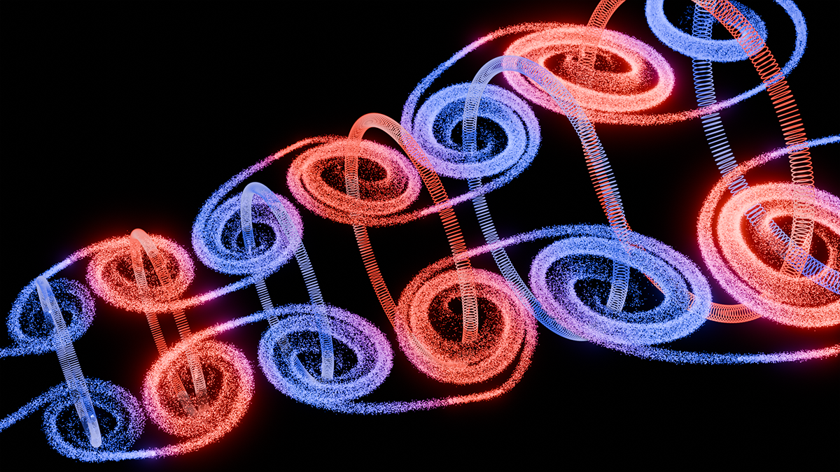 Toroidal vortex streets stably flowing in light