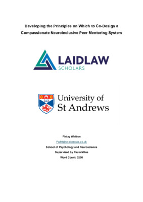Developing the Principles on Which to Co-Design a Compassionate Neuroinclusive Peer Mentoring System
