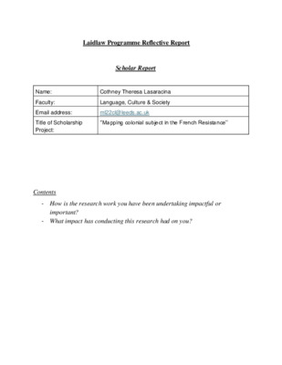 Laidlaw Research: Reflective Report 2024