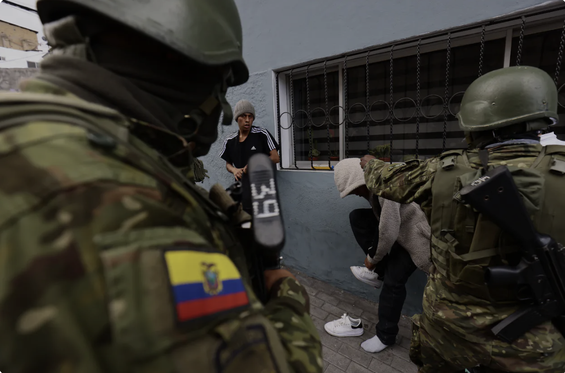 What explains Ecuador’s late integration into the regional trend of powerful non-state armed actors infiltrating government branches and using violence to shape political outcomes?