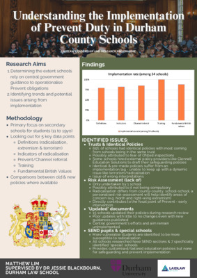 Research Poster - Prevent Duty in Durham Schools 