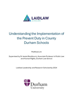 Understanding the Implementation of Prevent Duty in County Durham Schools - Research Report