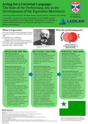 Research Poster – Acting for a Universal Language: The Role of the Performing Arts in the Development of the Esperanto Movement