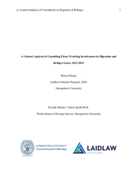 Research Paper: A Content Analysis of Consulting Firms' Evolving Involvement in Migration and Refugee Issues, 2013-2023