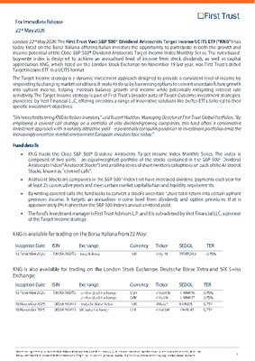 First Trust Vest S&P 500® Dividend Aristocrats Target Income UCITS ETF (“KNG")