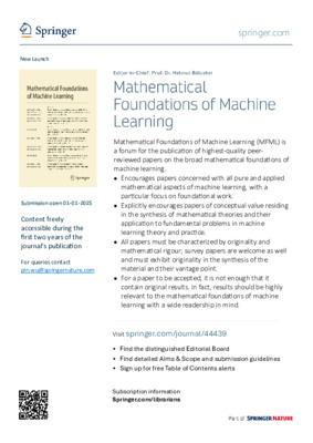 New Launch: Mathematical Foundations of Machine Learning