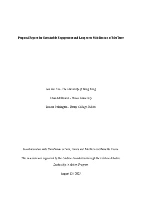 Proposal Report for Sustainable Engagement and Long-term Mobilisation of MerTerre